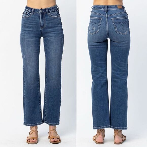 Judy Blue Dad Jeans Size 26 | 2/3 High Rise Straight Leg Vintage Wash JB88531 - Picture 1 of 12